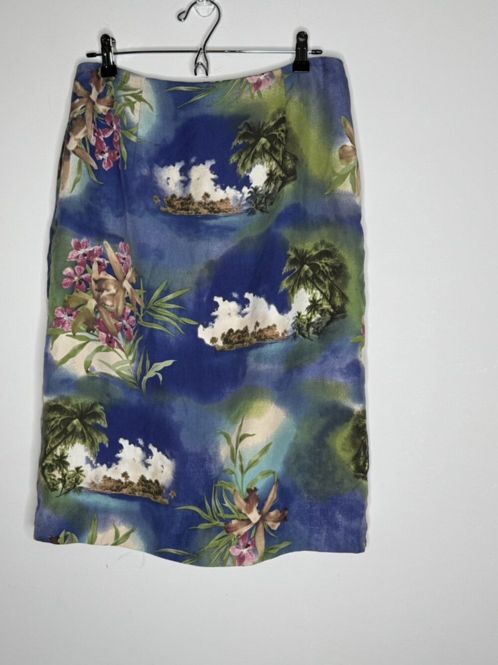 Honolulu Lulu Silk Tropical Size 12 Skirt Vintage Beach Floral